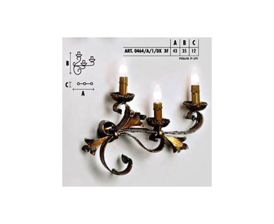 Настенный светильник  Longobard GRANADA 0464/A/1/SX 3F, фото 2