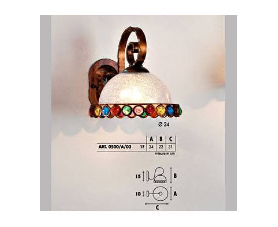 Настенный светильник  Longobard 0500/A/03 1F, фото 1