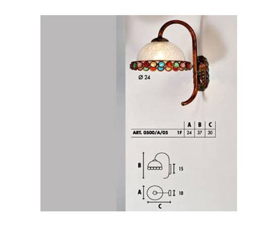 Настенный светильник  Longobard 0500/A/05 1F, фото 1