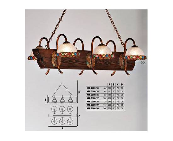 Подвесной светильник  Longobard 0500/17 4F, фото 2