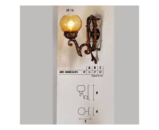 Настенный светильник  Longobard 0580/A/01 1F, фото 1