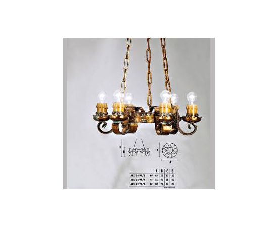 Подвесной светильник  Longobard TOLEDO 0194/4 4F, фото 1