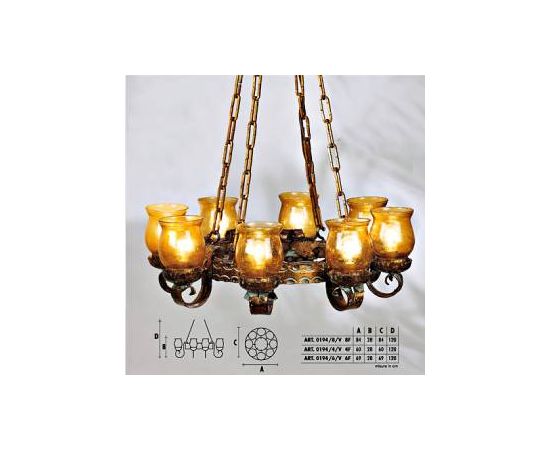 Подвесной светильник  Longobard TOLEDO 0194/4 4F, фото 2