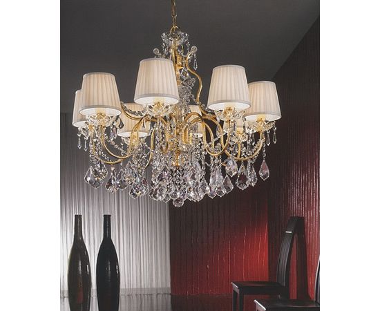 Люстра Emozioni Italiane MI/Tosca/77/8 gold amb crem SW+Asf, фото 1