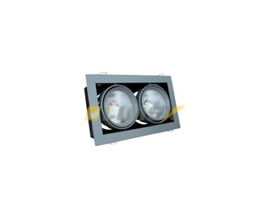 Встраиваемый светодиодный светильник downlight SUNFLEX VLGR 2LED 2x30W 65* 3000K, фото 1