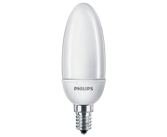 Люминесцентная лампа Philips Softone Candle 8W WW E14 220-240V 1PF/6, фото 1