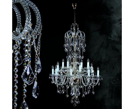 Люстра ArtGlass THEODORA XVI. dark patina, фото 2