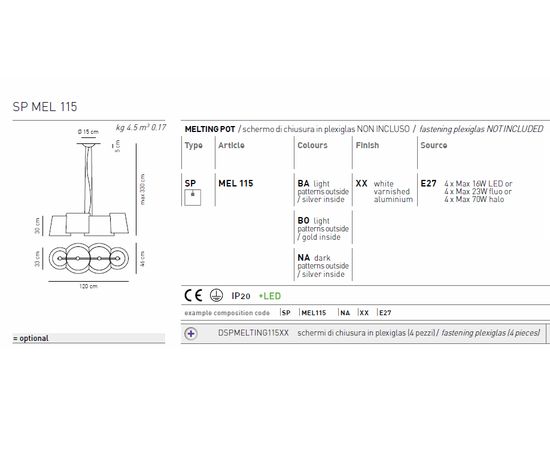 Подвесной светильник Axo Light  MELTING POT SPMEL115, фото 2