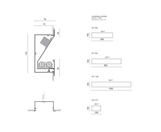 Встраиваемый в потолок светильник B-lux K.SYSTEM KEF 1200, фото 3