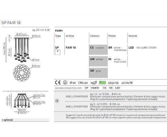 Подвесной светильник Axo Light FAIRY SPFAIR18, фото 2
