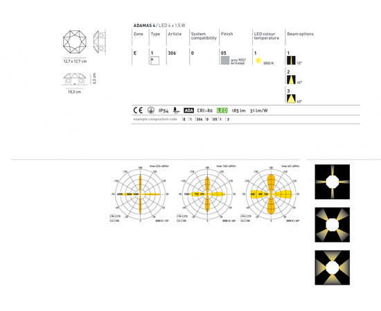 Настенный светильник Axo Light (Mind-Led) Adamas 4, фото 4