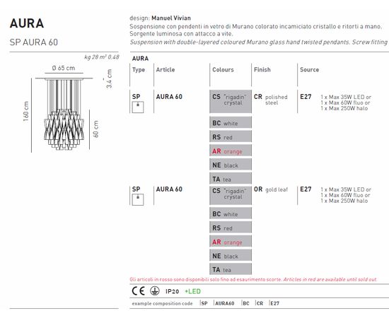 Подвесной светильник Axo Light Aura SP AURA 60, фото 3