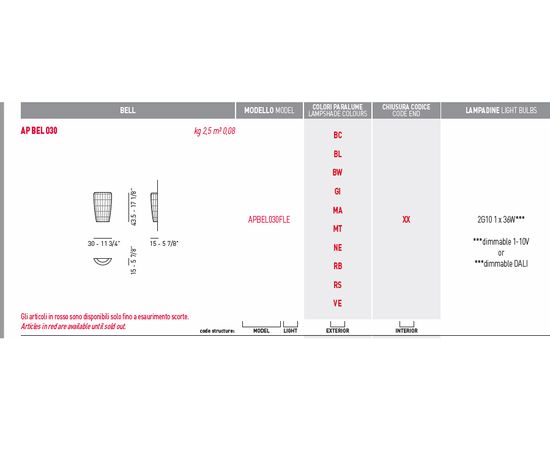 Настенный светильник Axo Light (Lightecture) Bell APBEL030FLE, фото 2