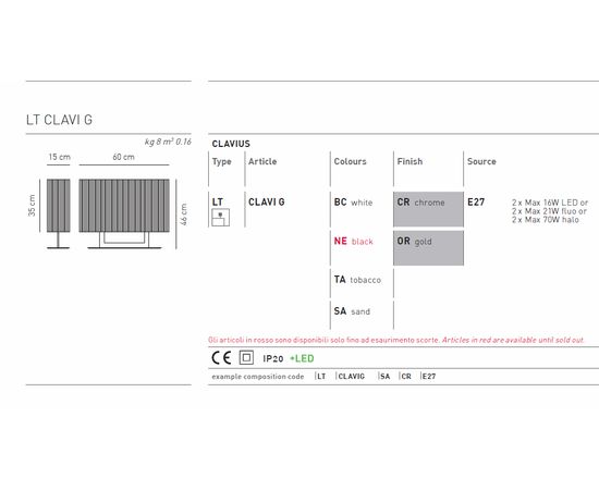 Настольная лампа Axo Light Clavius LTCLAVIG, фото 3