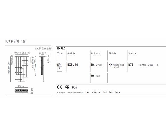 Подвесной светильник Axo Light EXPLO SPEXPL10, фото 2