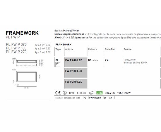 Потолочный светильник Axo Light (Lightecture) Framework PLFWP090LED, фото 3