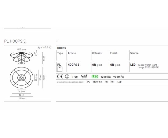 Подвесной светильник Axo Light HOOPS SP HOOPS 2, фото 3