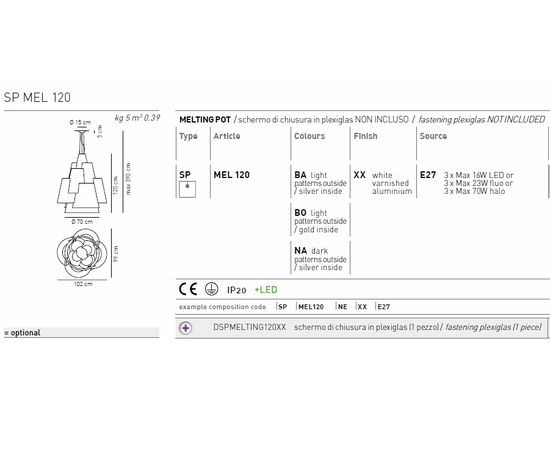 Подвесной светильник Axo Light MELTING POT SPMEL120, фото 2