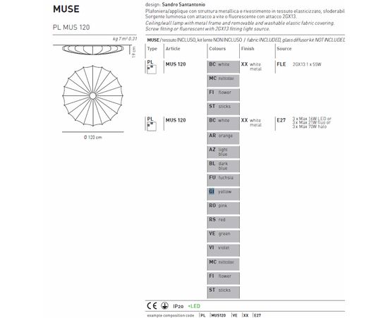 Потолочный светильник Axo Light MUSE PLMUS120ST, фото 2