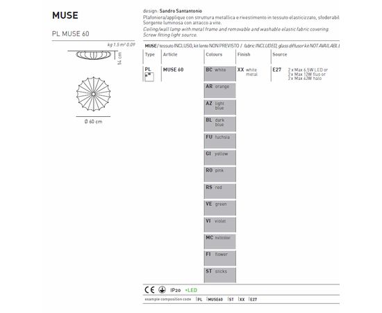 Потолочный светильник Axo Light MUSE PL MUSE 60, фото 5