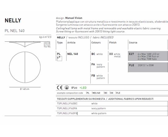 Потолочный светильник Axo Light Nelly PL NEL 140, фото 3