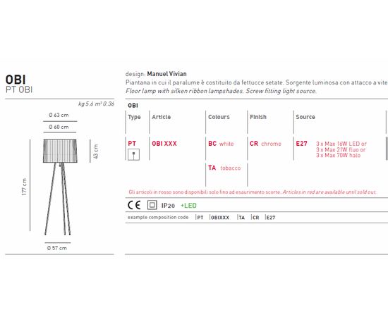 Торшер Axo Light OBI PT OBI, фото 2
