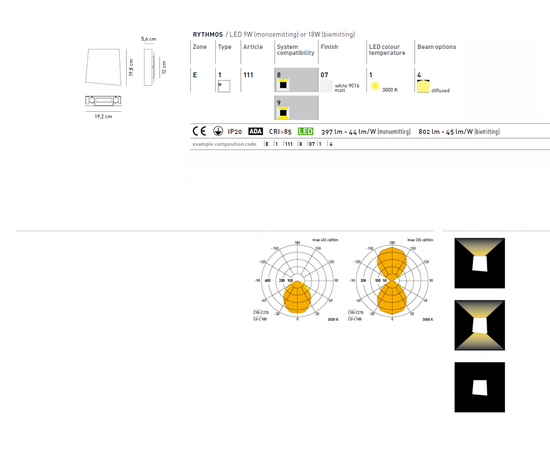 Настенный светильник Axo Light (Mind-Led) Rythmos wall, фото 3