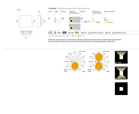 Настенный светильник Axo Light (Mind-Led) Rythmos head wall, фото 2