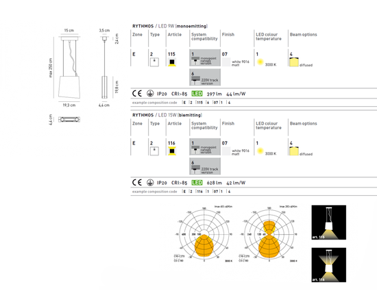 Подвесной светильник Axo Light (Mind-Led) Rythmos Suspension lamp, фото 2