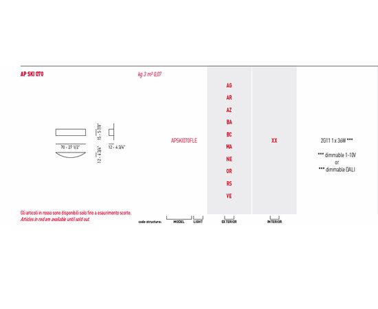 Настенный светильник Axo Light (Lightecture) Skin APSKI070, фото 2