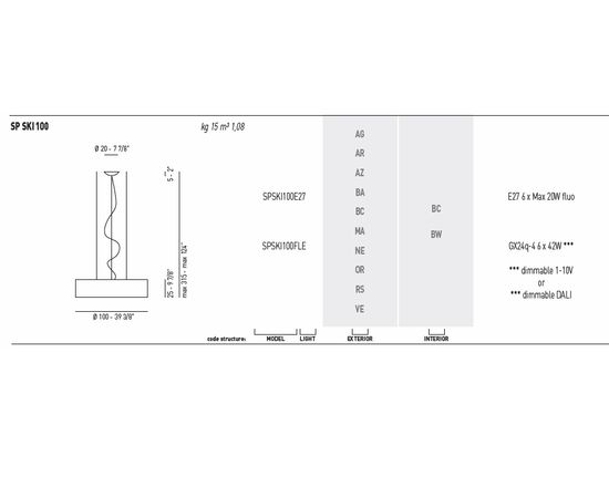 Подвесной светильник Axo Light (Lightecture) Skin SPSKI100, фото 3