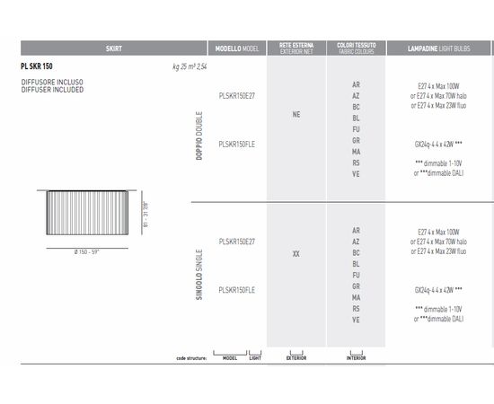 Потолочный светильник Axo Light (Lightecture) Skirt PL SKR 150, фото 3