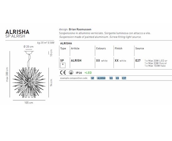 Подвесной светильник Axo Light Alrisha SP, фото 2