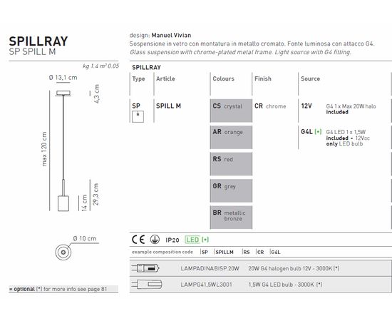 Подвесной светильник Axo Light Spillray SP SPILL M, фото 4