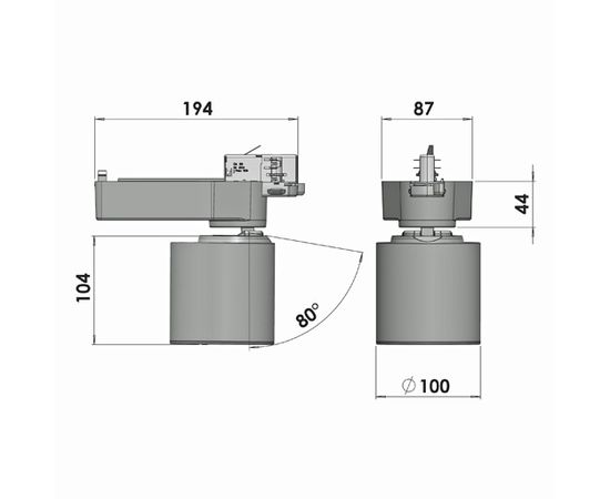 Трековый светодиодный светильник Lival Trigger Cylinder, фото 3