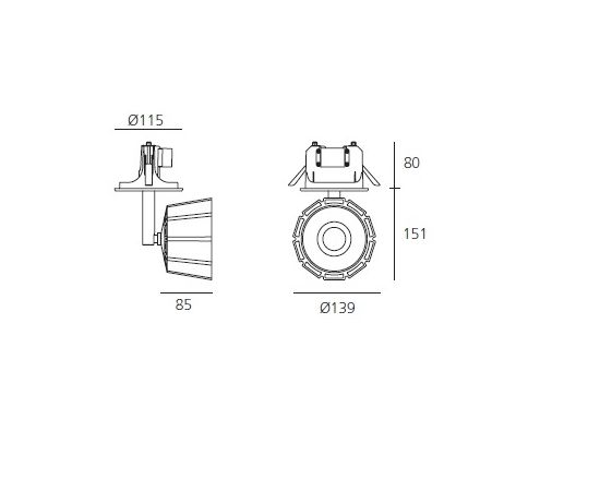 Встраиваемый в потолок светильник Artemide Architectural Airlite semirecessed stable, фото 3