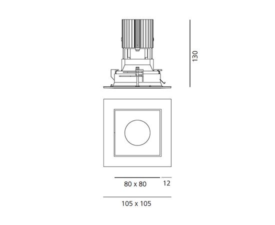 Встраиваемый в потолок светильник Artemide Architectural Everything 105 Square - trim, фото 2