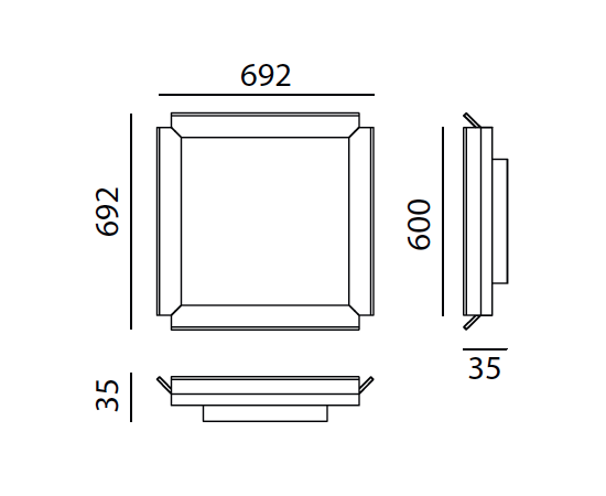 Настенно-потолочный светильник Artemide Architectural Gradian 600x600mm, фото 5