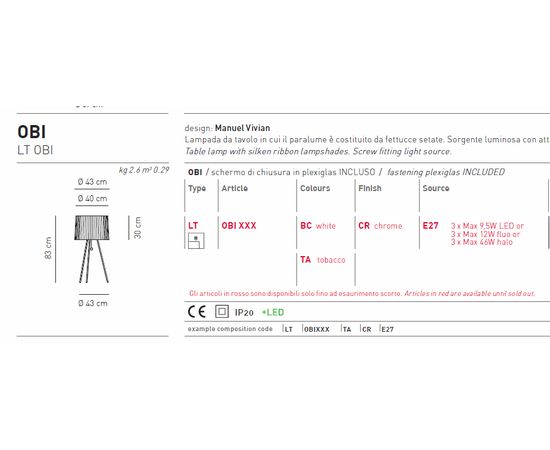 Настольная лампа Axo Light OBI LT OBI, фото 6