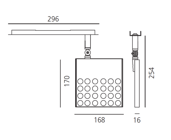 Встраиваемый в потолок светильник Artemide Architectural Algoritmo System for Projectors - PAD Square, фото 3
