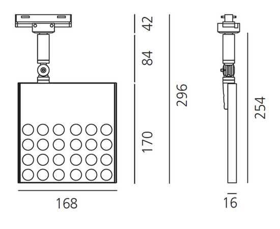 Трековый светодиодный светильник Artemide Architectural Pad Square Track - 29W 3000K - 12°, фото 2