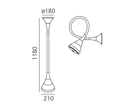 Настенный светильник Artemide Pipe parete, фото 2
