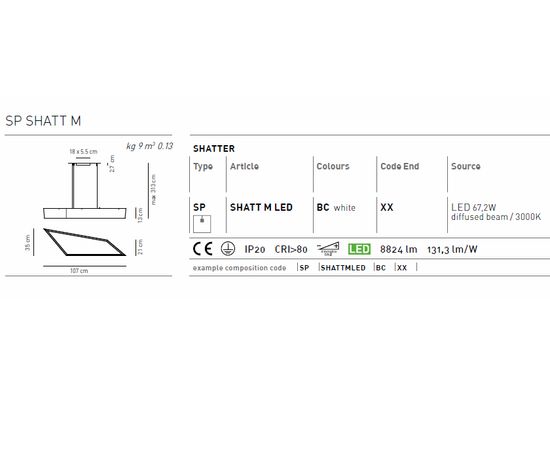 Подвесной светильник Axo Light (Lightecture) Shatter SPSHATTM LED, фото 3