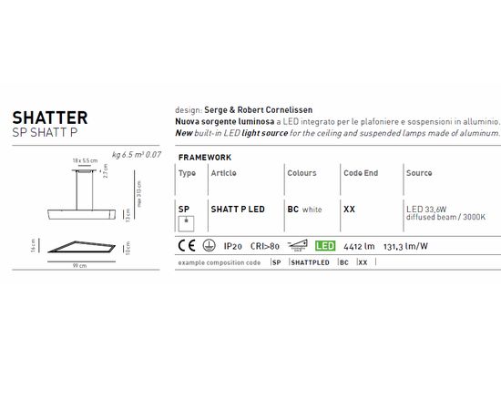 Подвесной светильник Axo Light (Lightecture) Shatter SPSHATTP LED, фото 3