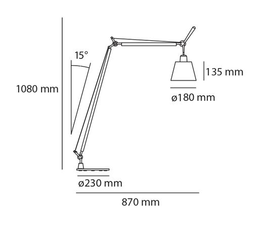 Торшер Artemide Tolomeo basculante lettura - Parchment Diffuser 180, фото 3
