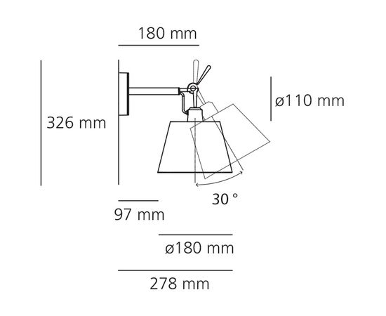 Artemide Tolomeo parete diffusore 18, фото 3