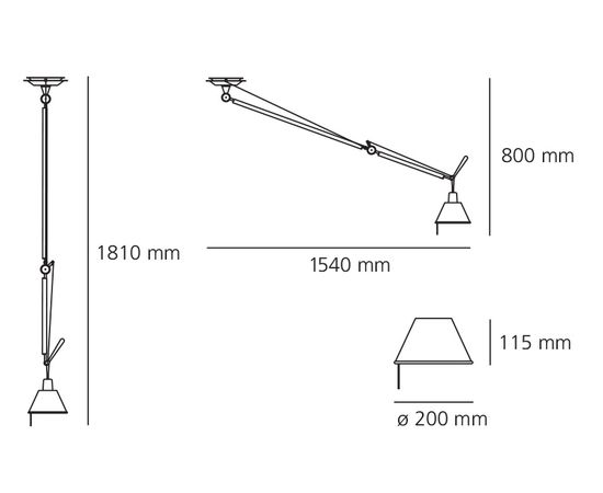 Подвесной светильник Artemide Tolomeo suspension decentralized - Structure, фото 3