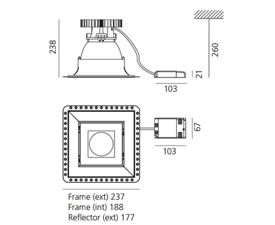 Встраиваемый в потолок светильник Artemide Architectural Luceri Kadro LED trimless Rounded edge trim, фото 2