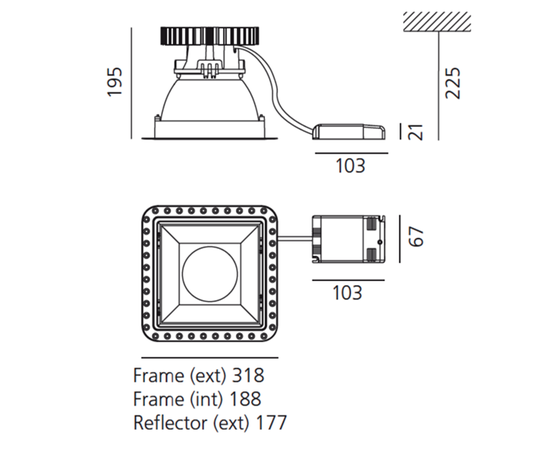 Встраиваемый в потолок светильник Artemide Architectural Luceri Kadro LED trimless Sharp edge trim, фото 2