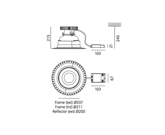 Встраиваемый в потолок светильник Artemide Architectural Luceri LED trimless Rounded edge trim, фото 3